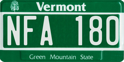 VT license plate NFA180