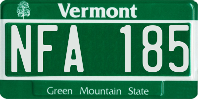 VT license plate NFA185
