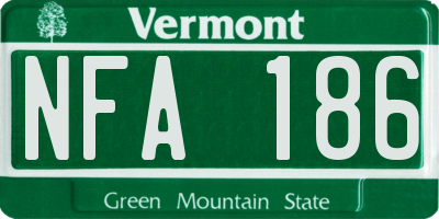 VT license plate NFA186