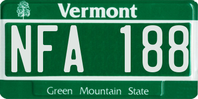 VT license plate NFA188