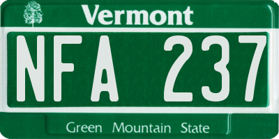 VT license plate NFA237