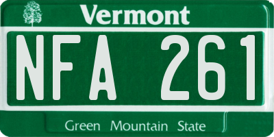 VT license plate NFA261