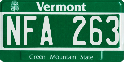 VT license plate NFA263