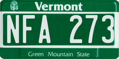 VT license plate NFA273