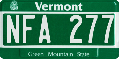 VT license plate NFA277