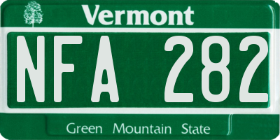 VT license plate NFA282