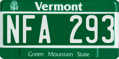 VT license plate NFA293