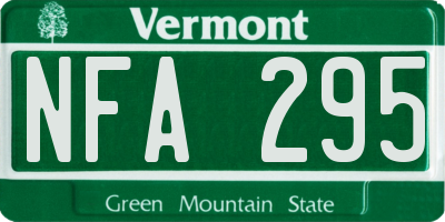 VT license plate NFA295