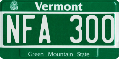 VT license plate NFA300