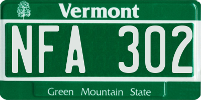 VT license plate NFA302