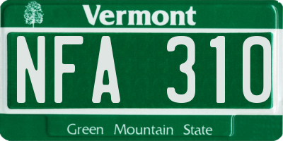 VT license plate NFA310