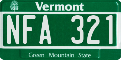 VT license plate NFA321