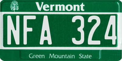 VT license plate NFA324