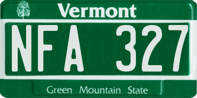 VT license plate NFA327