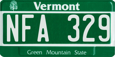 VT license plate NFA329