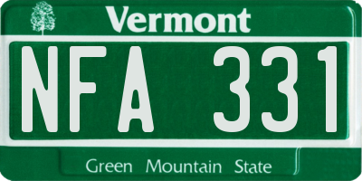 VT license plate NFA331