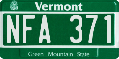 VT license plate NFA371