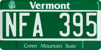 VT license plate NFA395