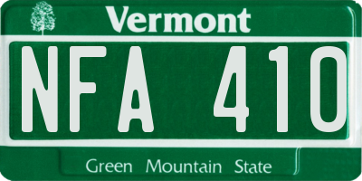 VT license plate NFA410