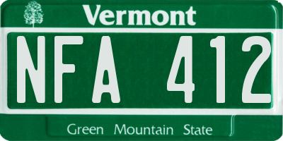 VT license plate NFA412