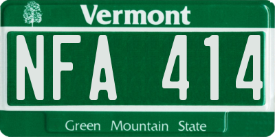 VT license plate NFA414