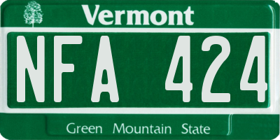 VT license plate NFA424