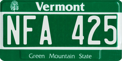 VT license plate NFA425