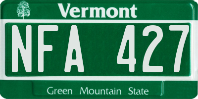 VT license plate NFA427