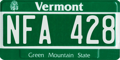 VT license plate NFA428