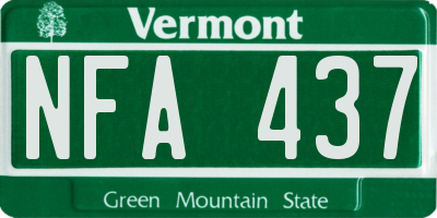 VT license plate NFA437