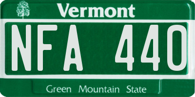 VT license plate NFA440