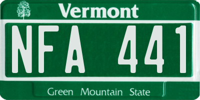 VT license plate NFA441