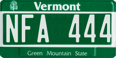 VT license plate NFA444
