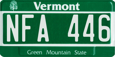 VT license plate NFA446