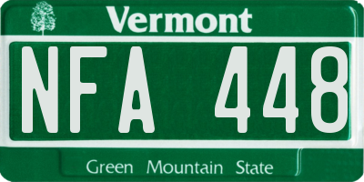 VT license plate NFA448