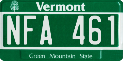 VT license plate NFA461