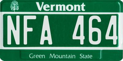 VT license plate NFA464