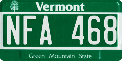 VT license plate NFA468