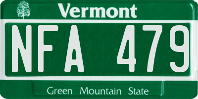 VT license plate NFA479