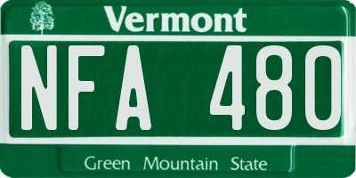 VT license plate NFA480