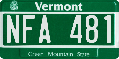 VT license plate NFA481
