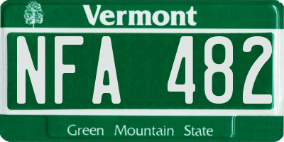 VT license plate NFA482