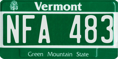 VT license plate NFA483