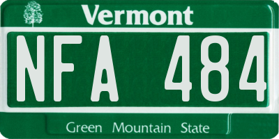 VT license plate NFA484
