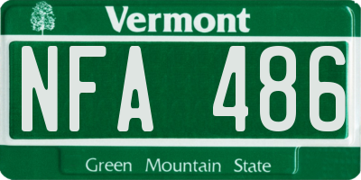 VT license plate NFA486