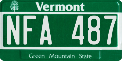 VT license plate NFA487