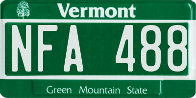 VT license plate NFA488
