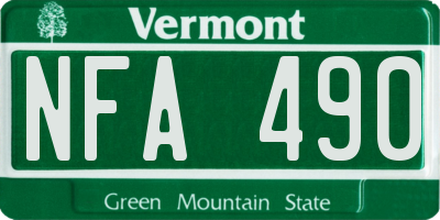 VT license plate NFA490