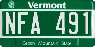 VT license plate NFA491