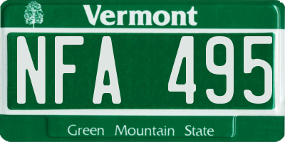 VT license plate NFA495